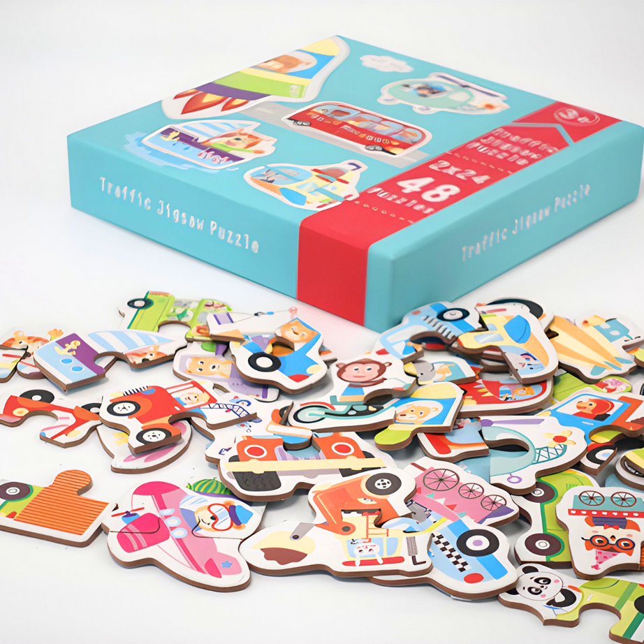 Kidsbestie-Traffic Jigsaw Puzzle for Children- 48 Pieces BOX