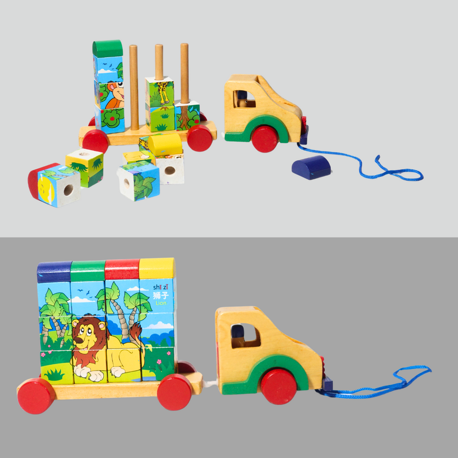 Kidsbestie- Truck with cube puzzle