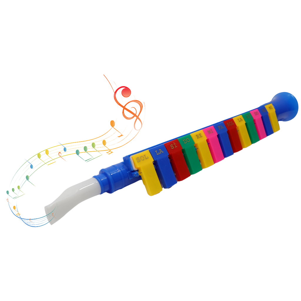 Kidsbestie-Trumpet Shaped 13 Key Note Melodica Portable Wind Piano Toy for Kids