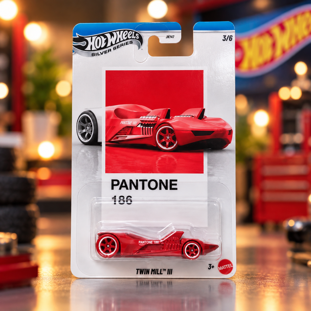 Hot Wheels Silver Series Twin Mill III – Pantone 186 Red | 3/6 Collectible Die-Cast Car
