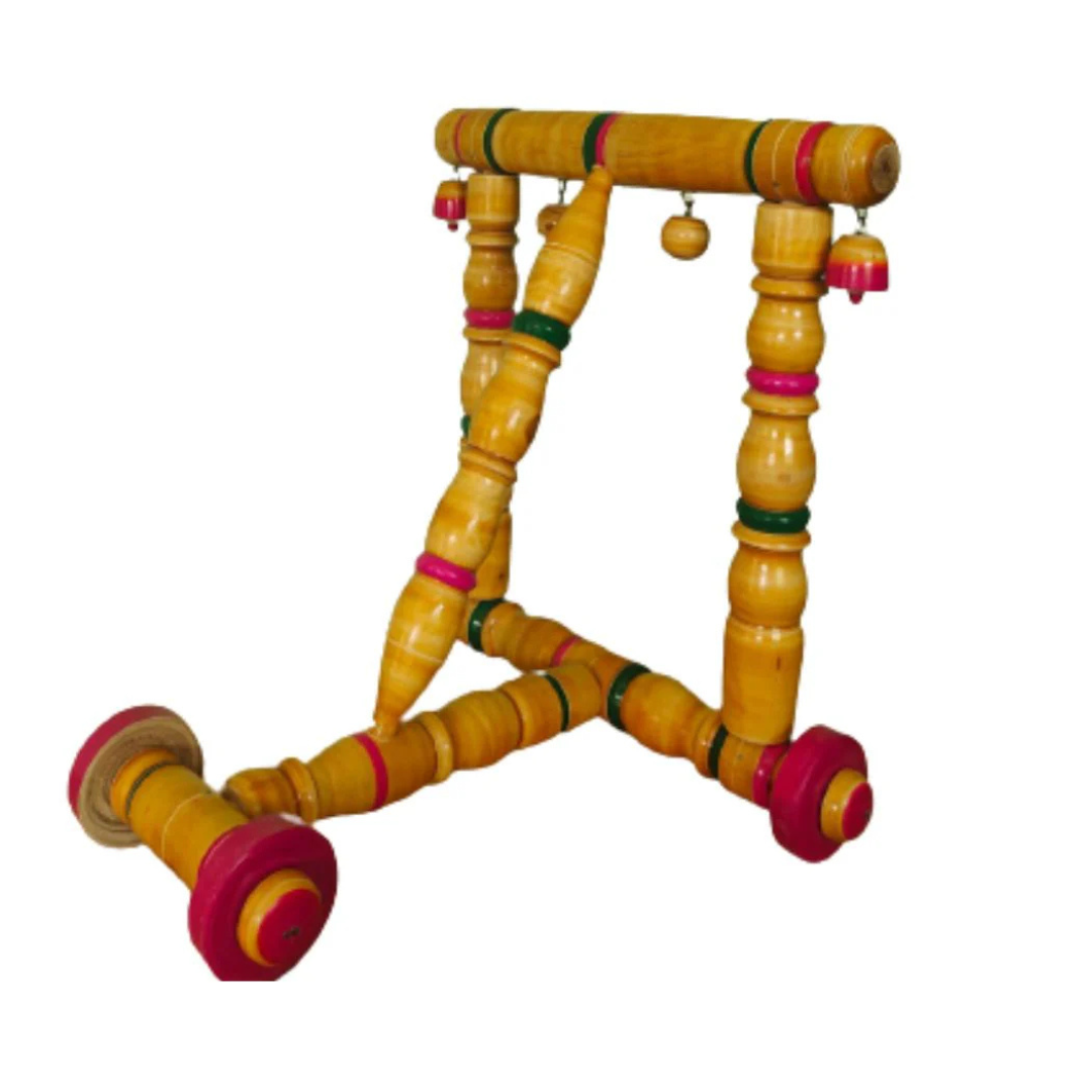 Traditional Wooden Nadavandi Walker for Toddlers Multicolor(Random Colors)