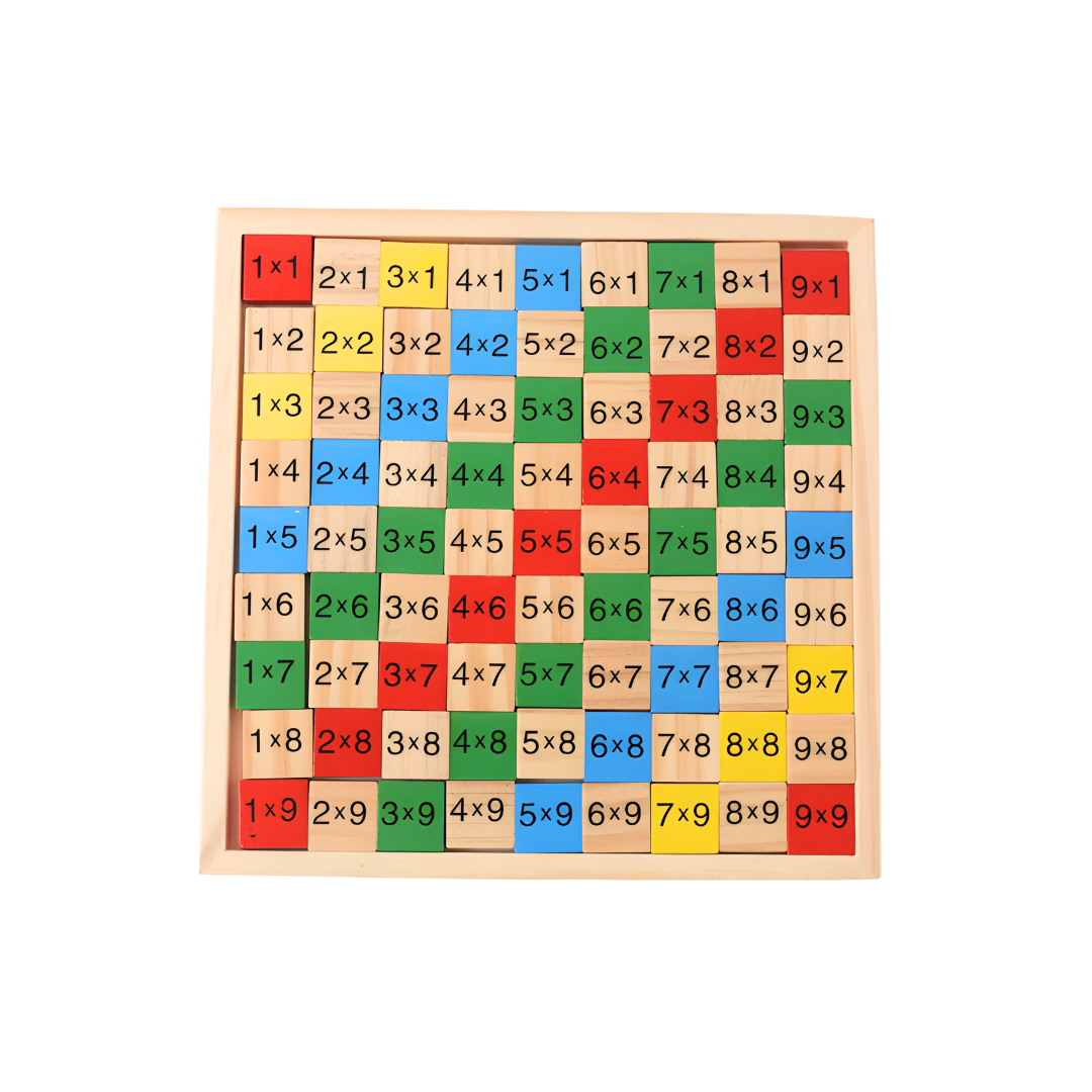Wooden Multiplication Table Mathematics Learning Toy for Kids (81 Pieces) Educational Board Games Board