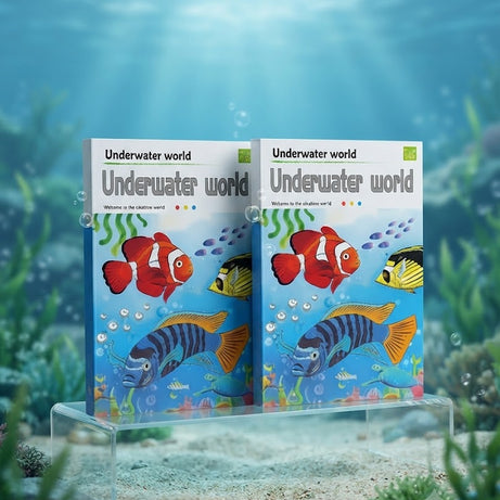 Underwater World Theme Kids Watercolor Coloring Book with Built-in Paint Palette