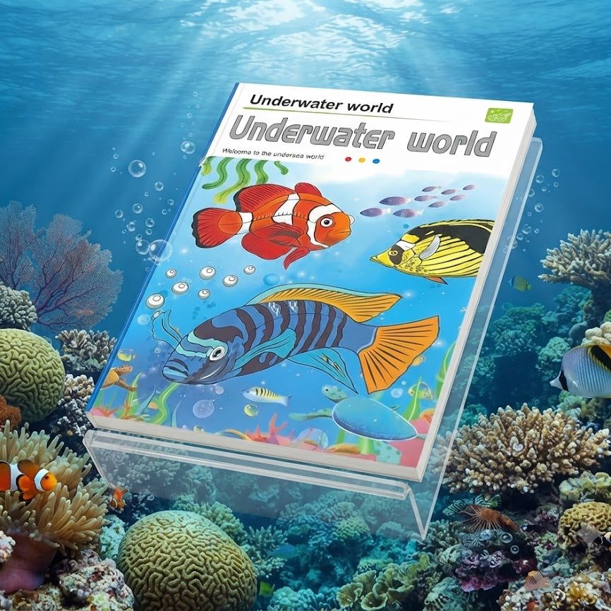 Underwater World Theme Kids Watercolor Coloring Book with Built-in Paint Palette