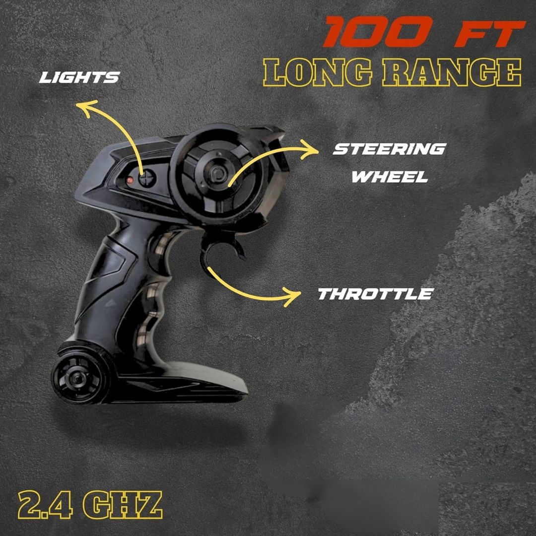 Dash Remote Control Car | 2.4Ghz, 1:64 Scale | Rc Cars, Remote Control Car Toy, Rc Drifting Cars, Interchangable Wheel Sleeves, 4 Light & 2 Speed Modes