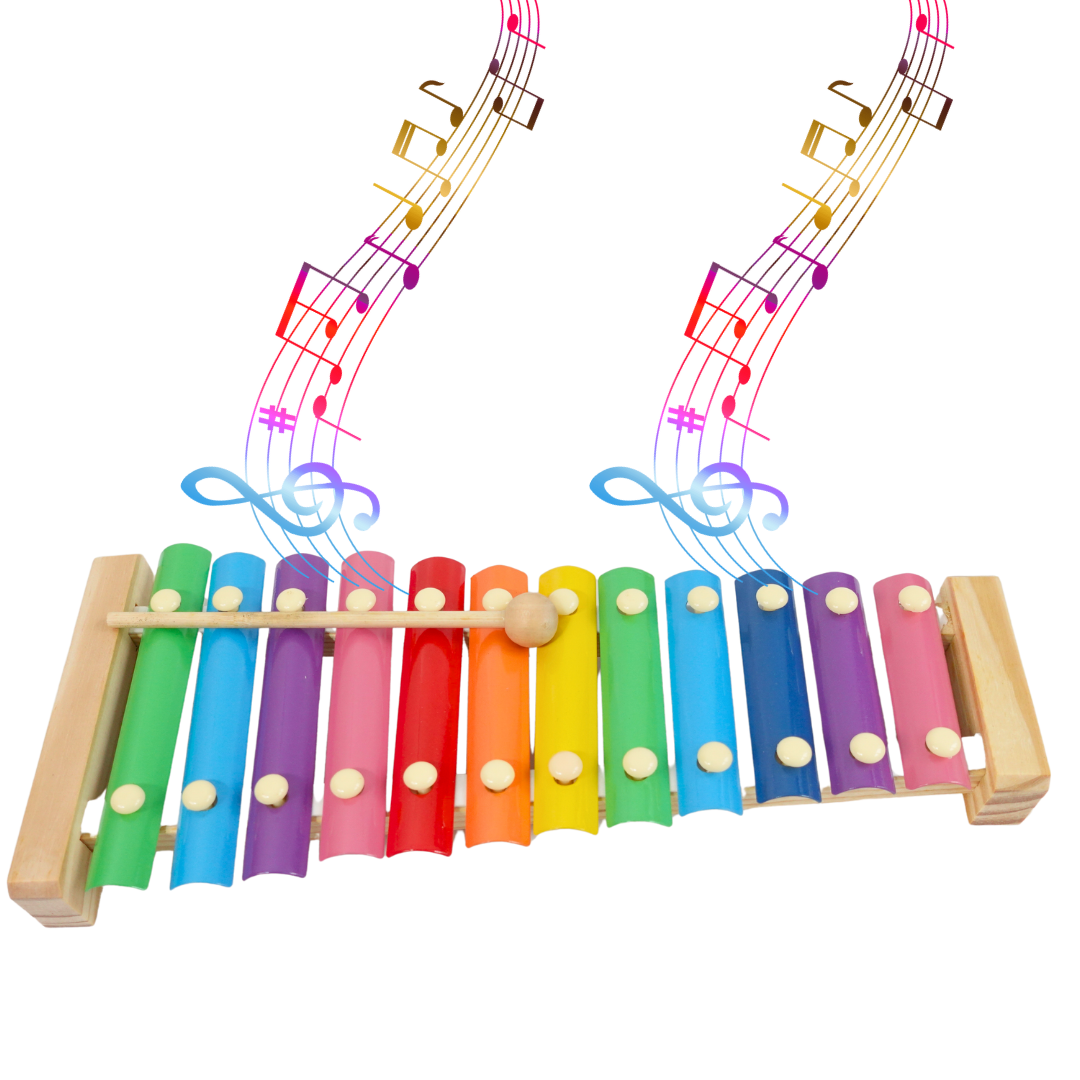 Kidsbestie-Wooden Xylophone with 12 Note, 1 Xylophone, 2 Sticks