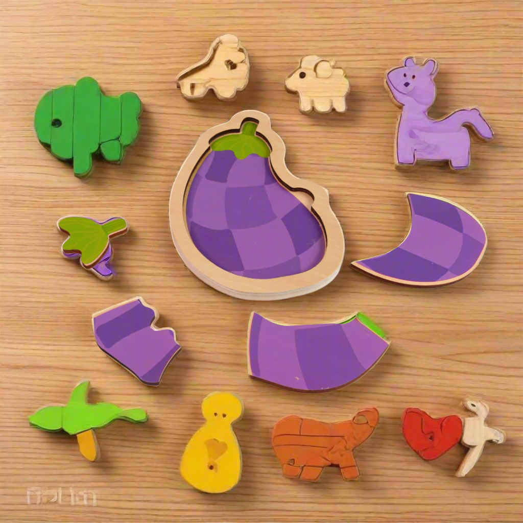 Kidsbestie-Wooden Animals/Vehicles/Vegetable Puzzle-1