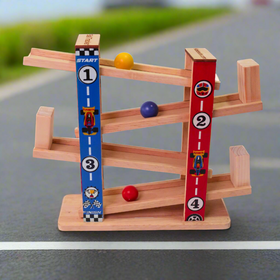 kidsbestie-Wooden Ball Race Tracker for Kids