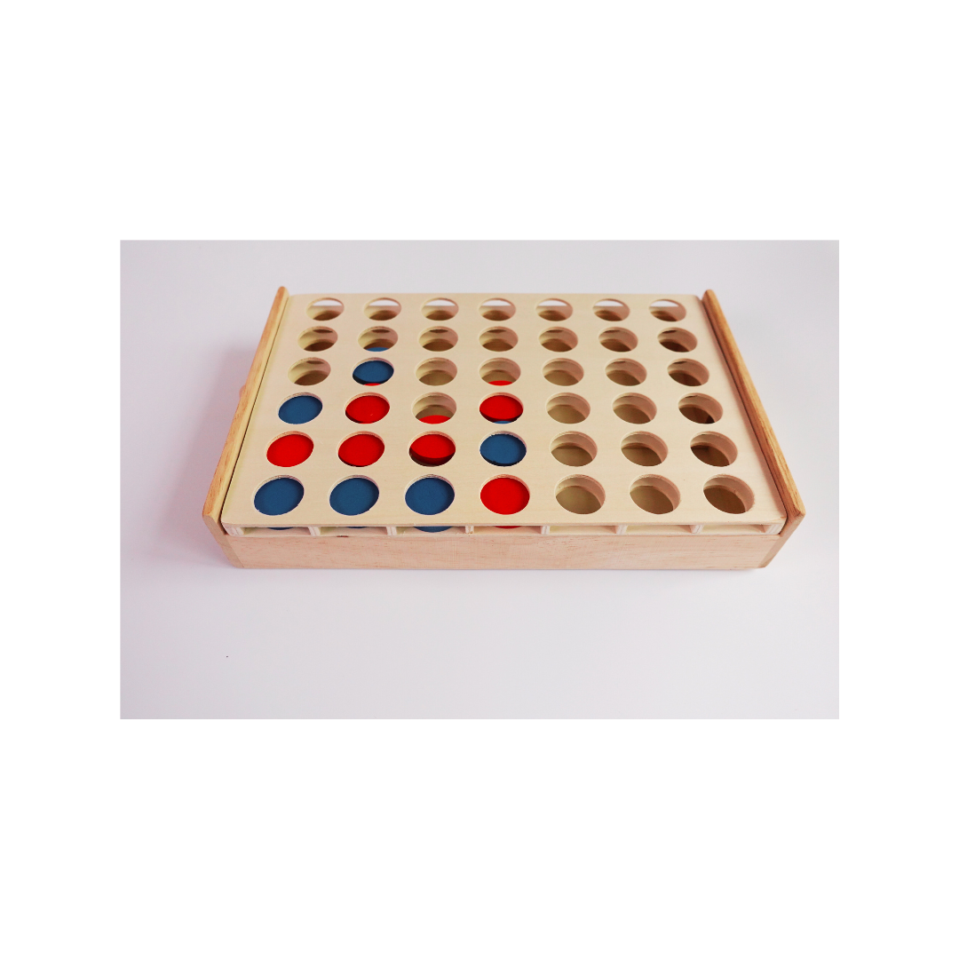 Kidsbestie- Wooden Grab and Play CONNECT 4 for Kids