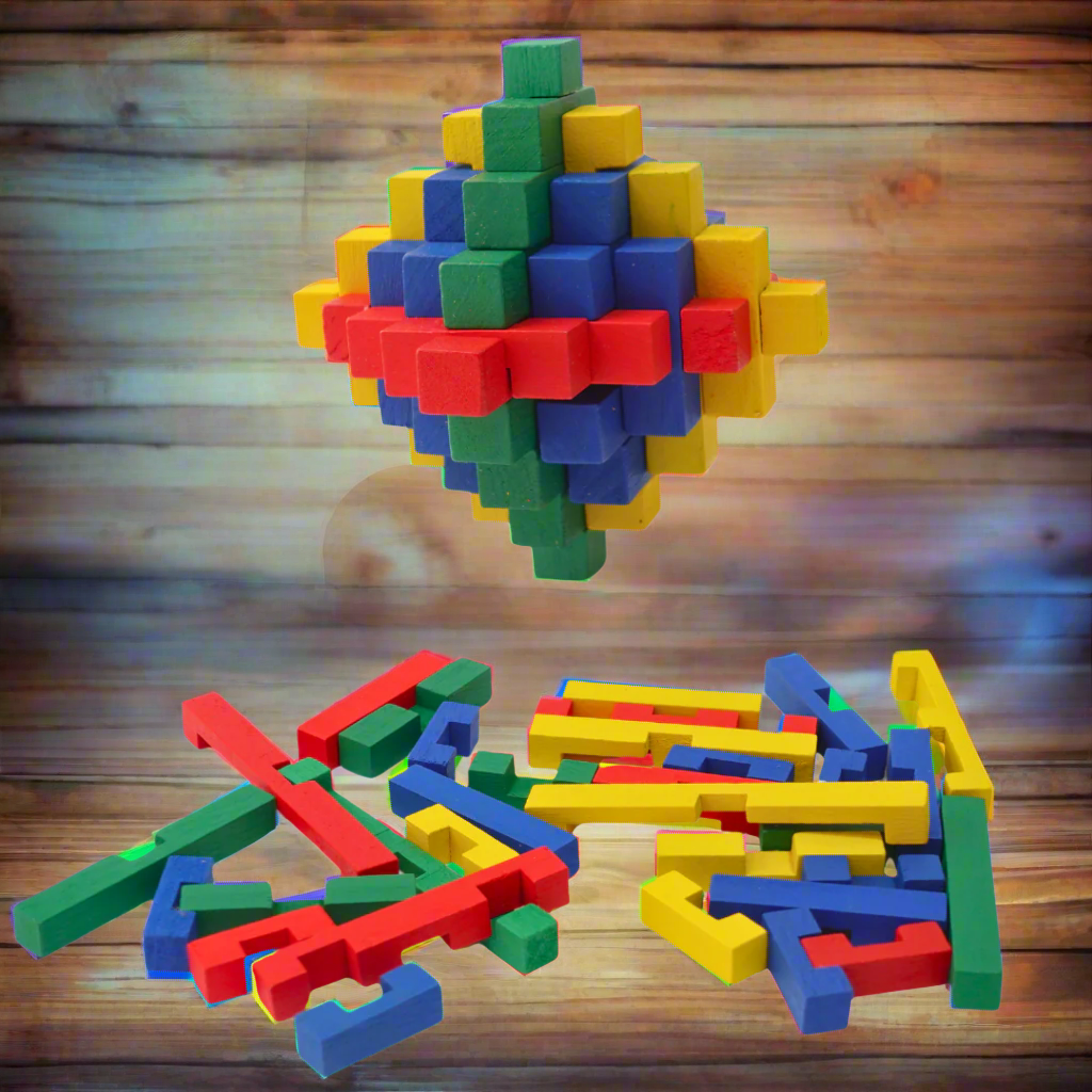 Kidsbestie-Wooden Multi-colour Puzzle