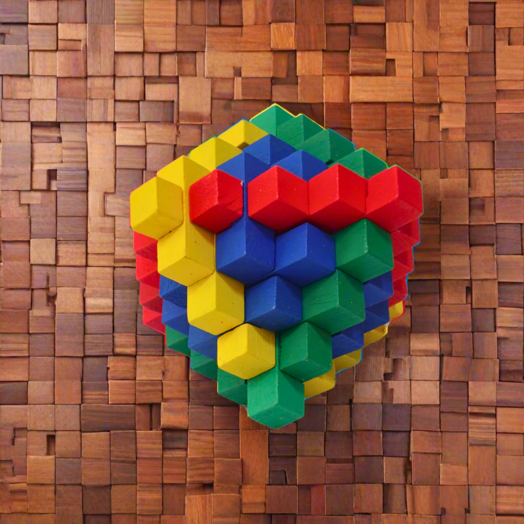 Kidsbestie-Wooden Multi-colour Puzzle