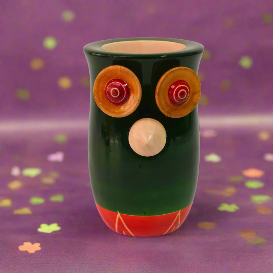 Kidsbestie-Wooden Owl Pen Stand, Pencil Holders