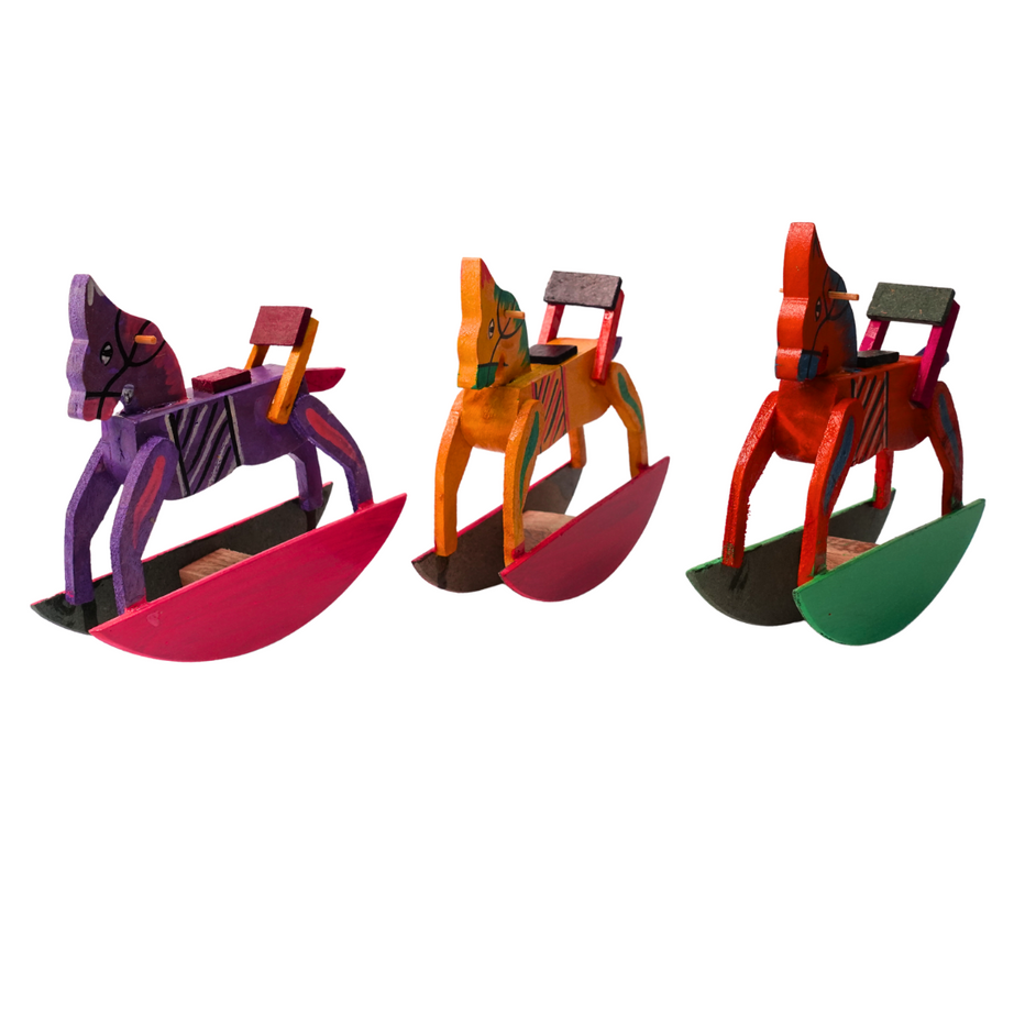 Kidsbestie-Wooden Standing Swing Horse for Home Decor