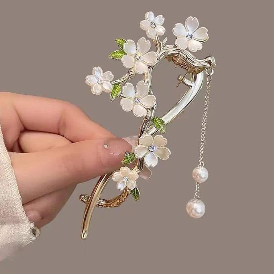 🌸 Elegant Blossom Pearl Hair Clip | KidsBestie