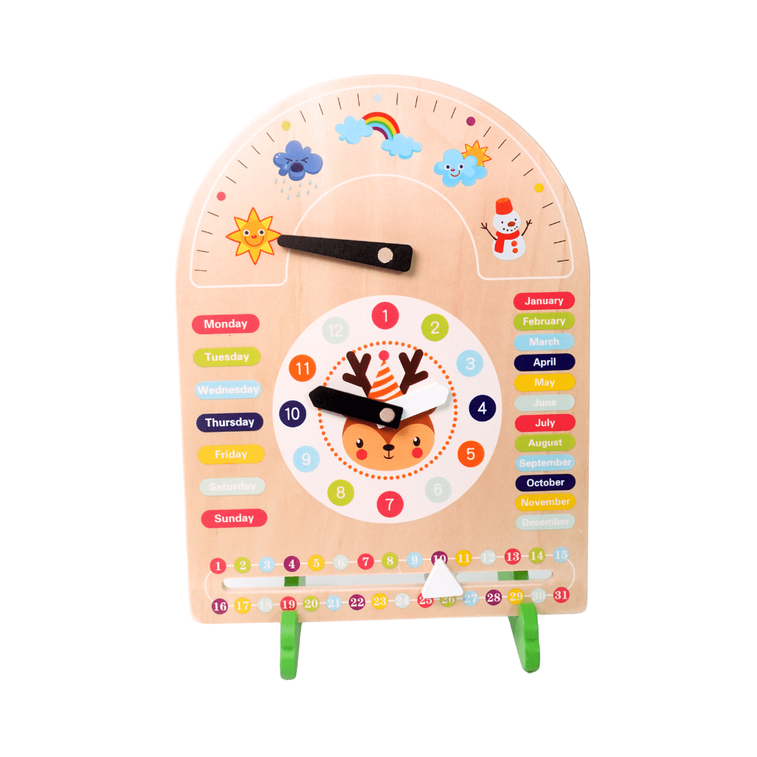 All-in-One Multifuntional Small Calendar- Learning Time, Season, Months, Week - Kids Bestie