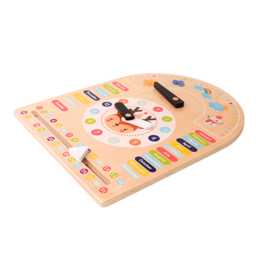 All-in-One Multifuntional Small Calendar- Learning Time, Season, Months, Week - Kids Bestie