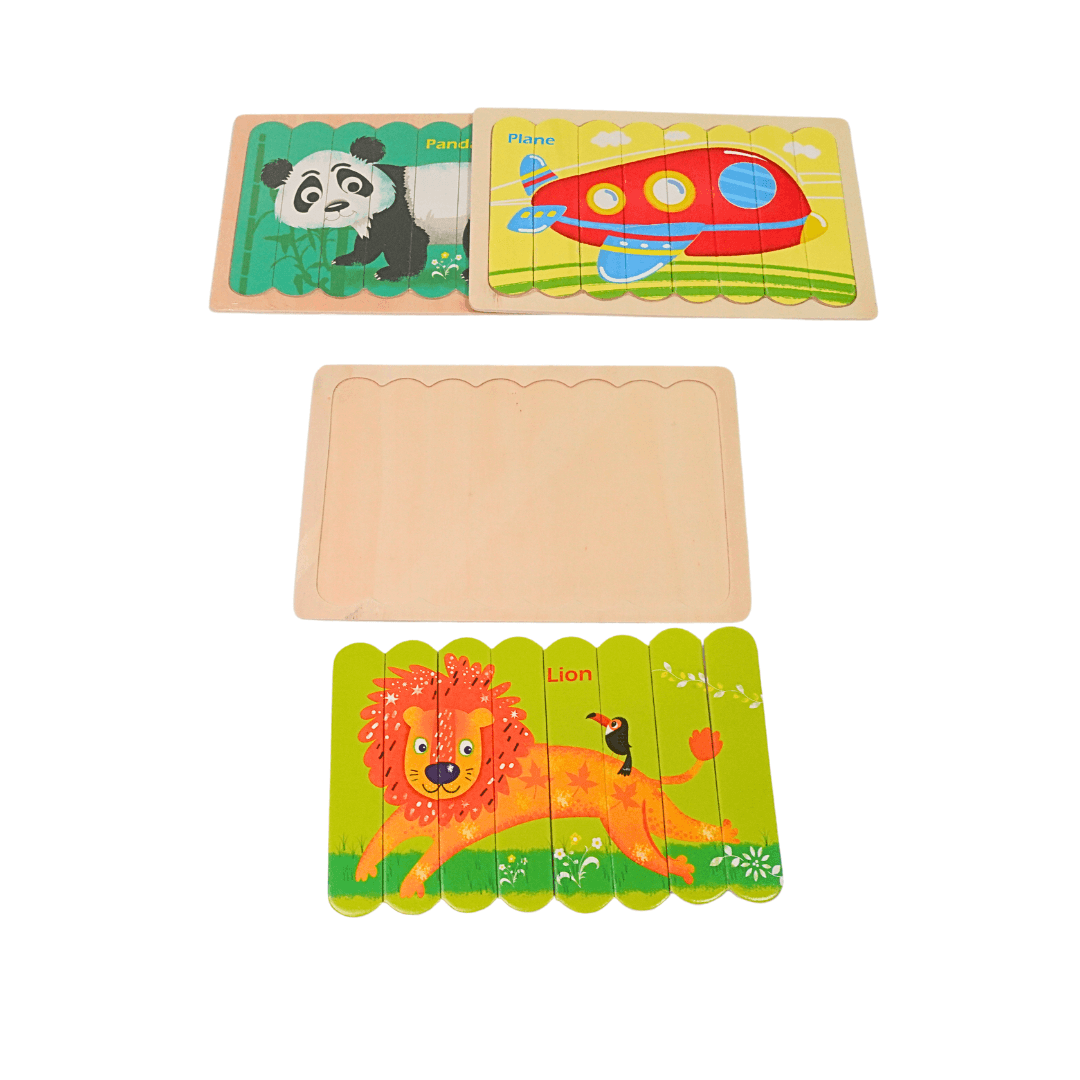Animal Theme Creative Strip Puzzle with Names for Kids-1 (Random design will be send) - Kids Bestie