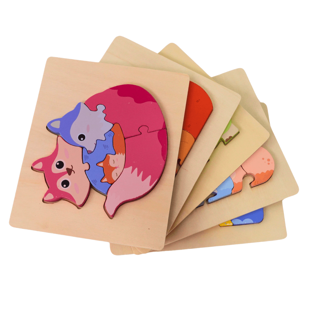 Animals, Family Puzzle in a square board -Random Design will be send - Kids Bestie