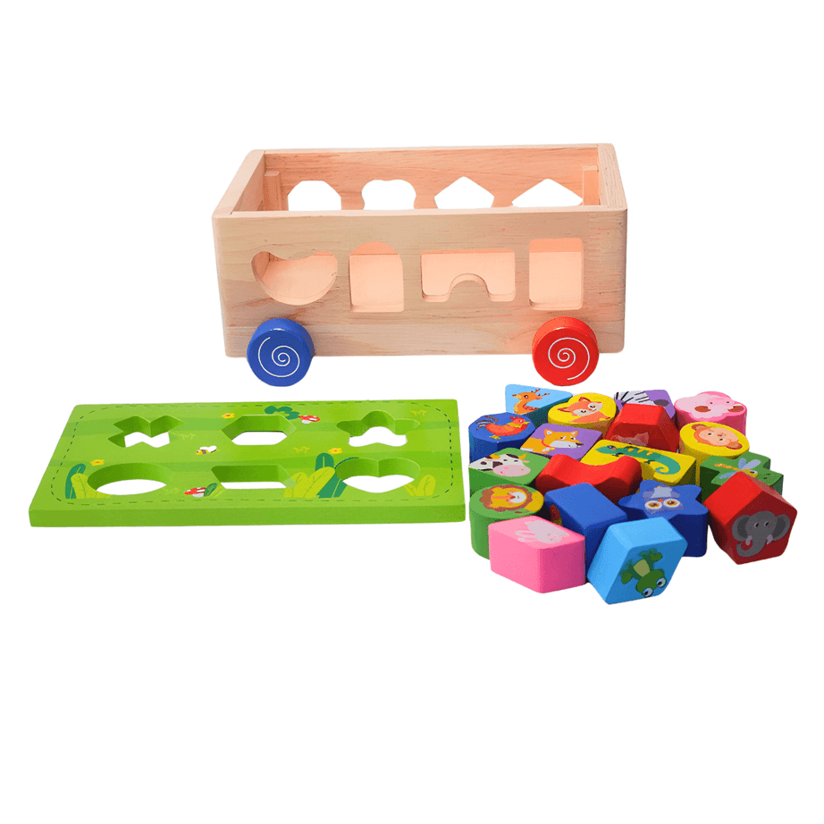 Animals Shape Matching Car Sorting Cube With 18 Shapes And Different Color - Kids Bestie