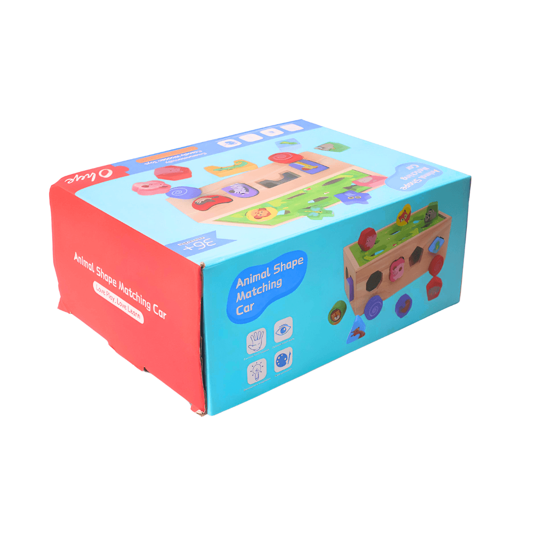Animals Shape Matching Car Sorting Cube With 18 Shapes And Different Color - Kids Bestie