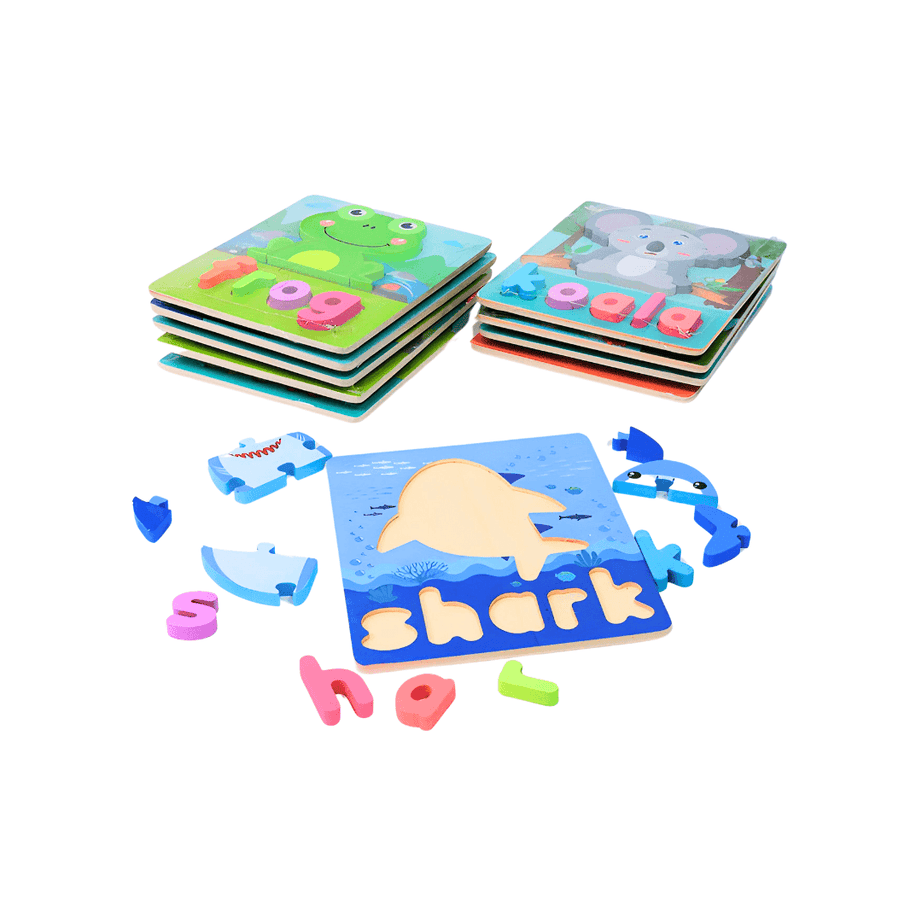 Animals, vehicles Puzzle with Names-1(Random Design will be send) - Kids Bestie