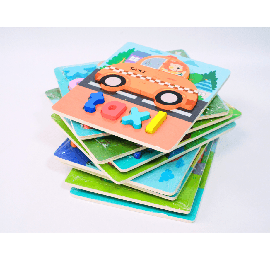 Animals, vehicles Puzzle with Names-1(Random Design will be send) - Kids Bestie