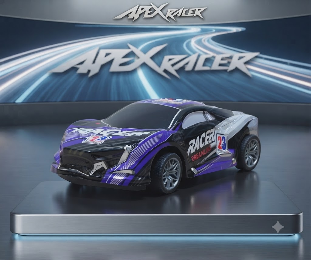 Apex Racer Dual-Pack Racing Championship Remote Control Cars with LED Lights and Full-Function Wireless Controllers