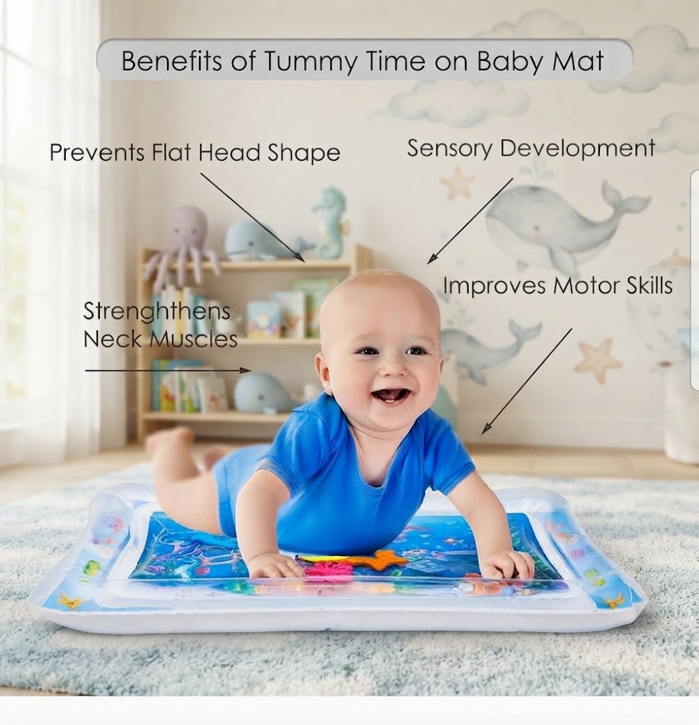 Leakproof Inflatable Baby Water Tummy Time Mat