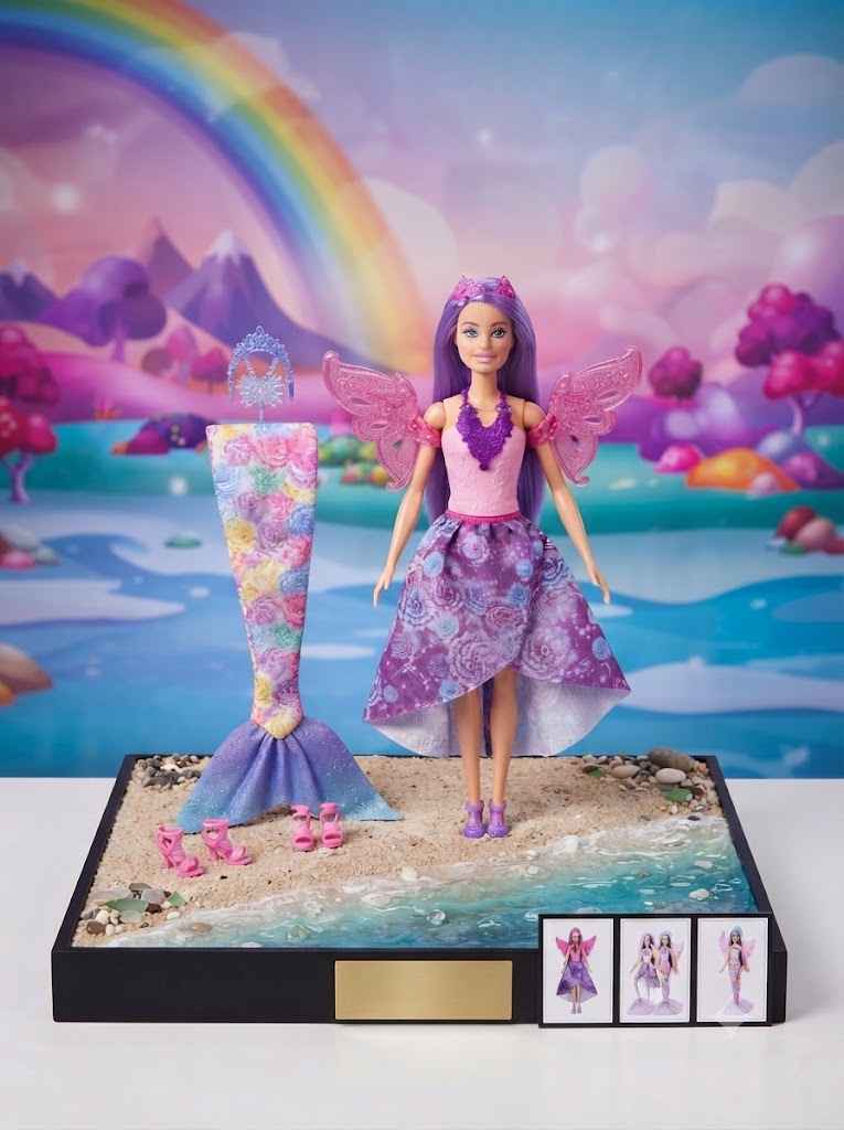 Purble haired barbie doll