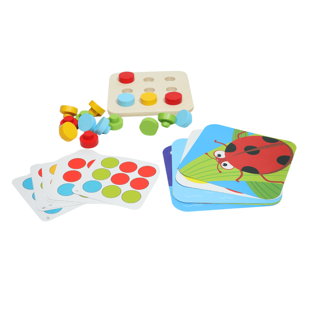 Big Peg Mosaic Wooden Set for kids - Kids Bestie