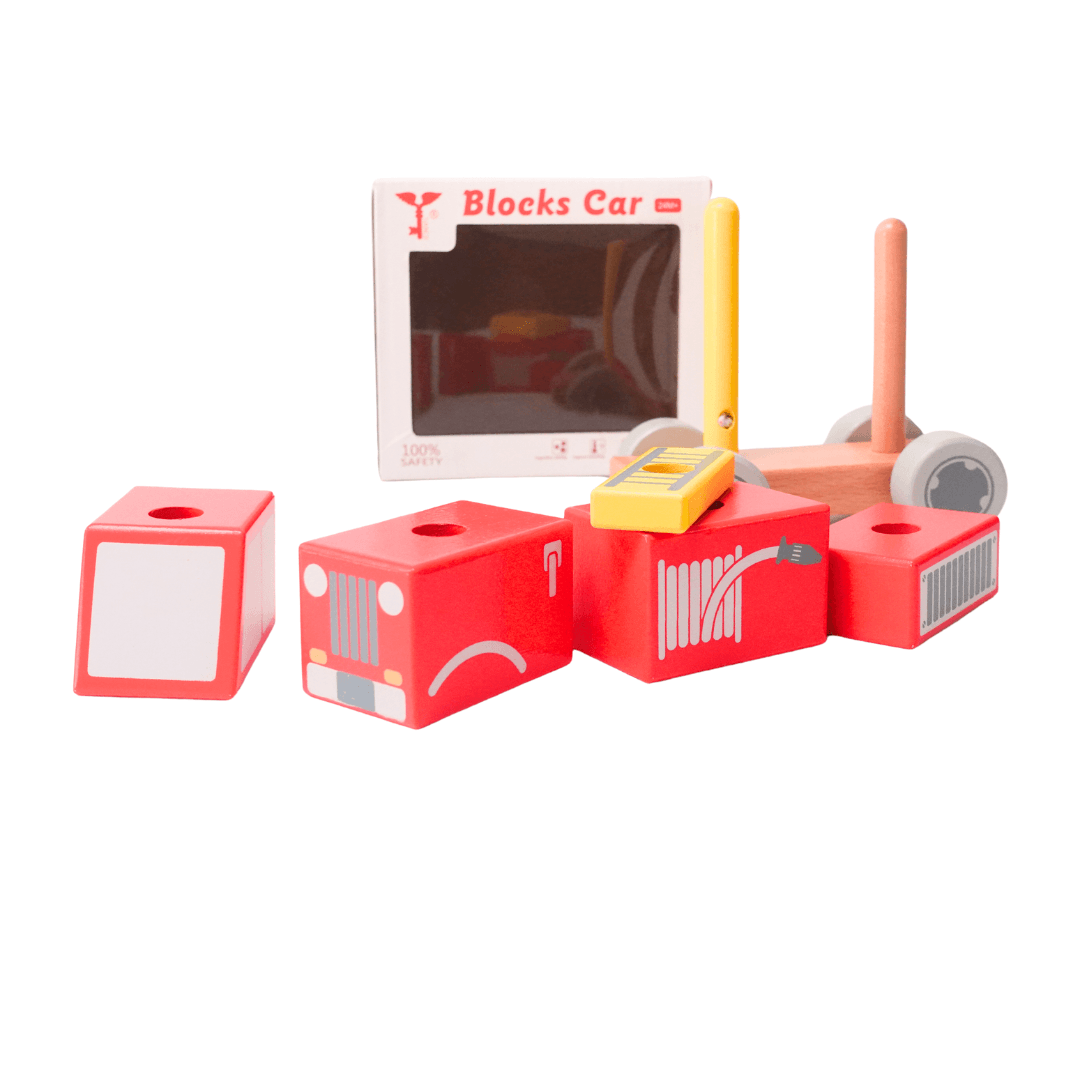 Blocks Car for Kids | Medium Size-Ambulance/Fire Truck/Police/Train-1 CAR (Random will be send) - Kids Bestie