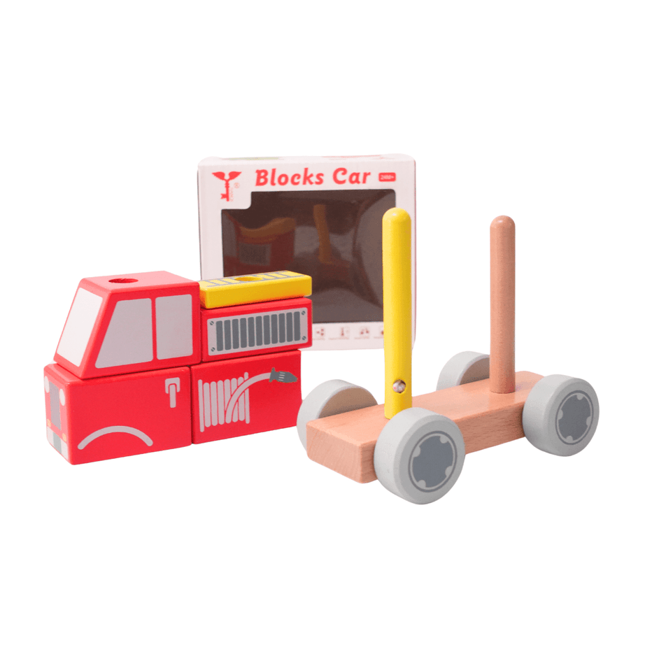 Blocks Car for Kids | Medium Size-Ambulance/Fire Truck/Police/Train-1 CAR (Random will be send) - Kids Bestie
