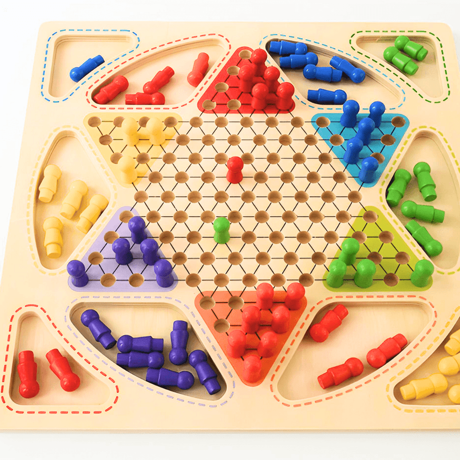 Board Game with 2-in-1 Ludo; Chinese Checkers - Kids Bestie