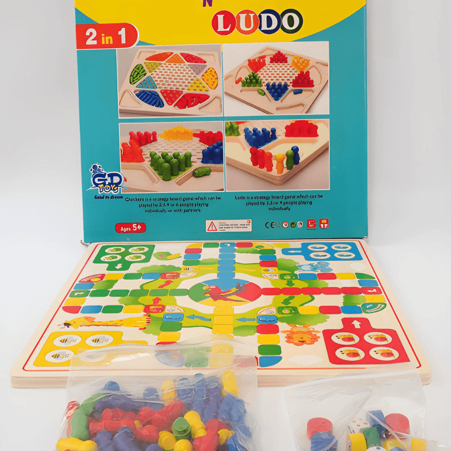 Board Game with 2-in-1 Ludo; Chinese Checkers - Kids Bestie