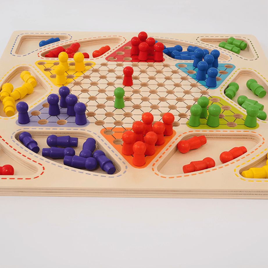 Board Game with 2-in-1 Ludo; Chinese Checkers - Kids Bestie