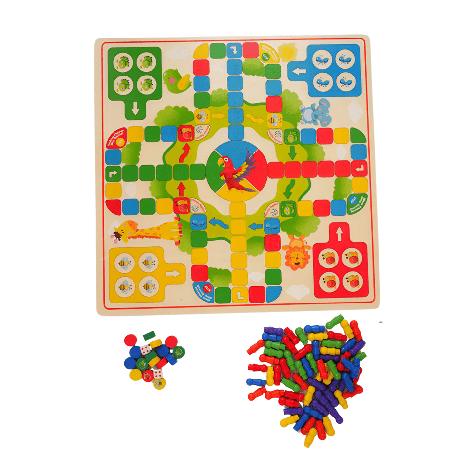 Board Game with 2-in-1 Ludo; Chinese Checkers - Kids Bestie
