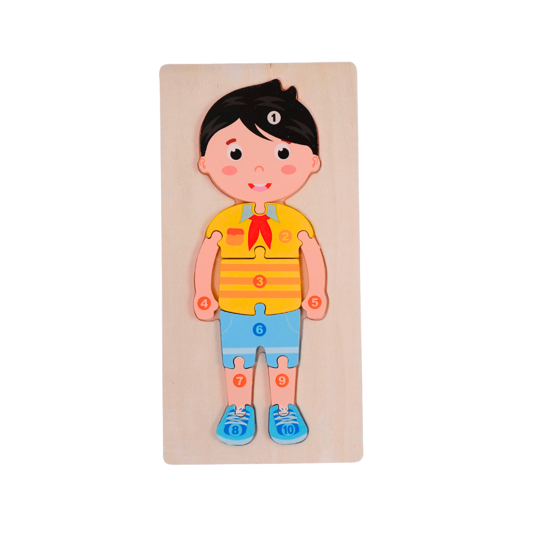 Boy Wooden Puzzle for Kids - Kids Bestie