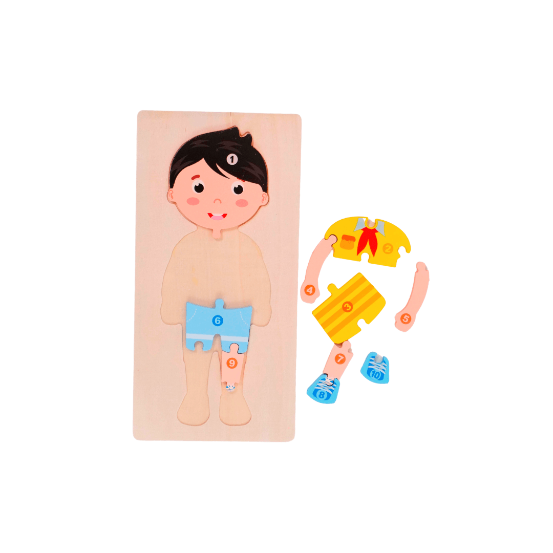 Boy Wooden Puzzle for Kids - Kids Bestie
