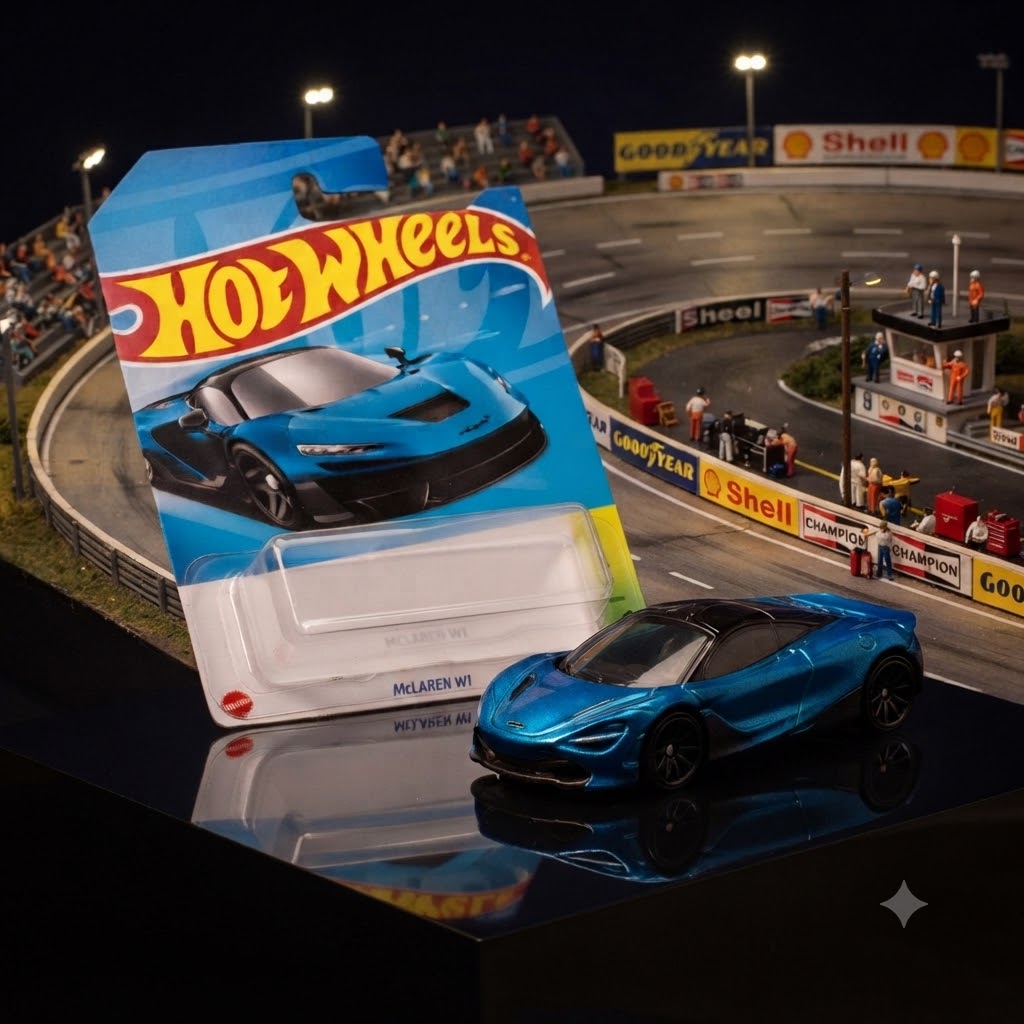 1+1 Hot Wheels Combo Assorted Collectible Die-Cast Toy Cars (McLaren W1 & Dessert Drifter)