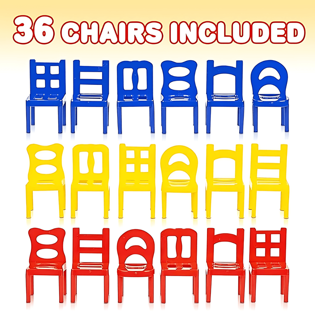 Chairs Tower | Stacking Chair Games - 36 Chairs - Kids Bestie