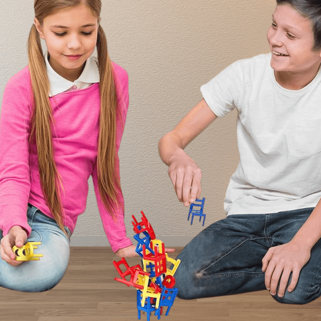 Chairs Tower | Stacking Chair Games - 36 Chairs - Kids Bestie