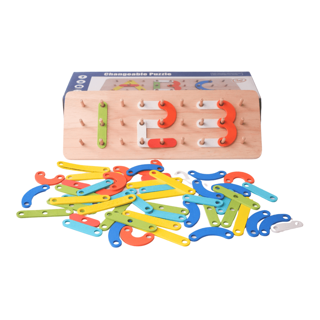 Changeable Puzzle Nail Wooden Board - Kids Bestie