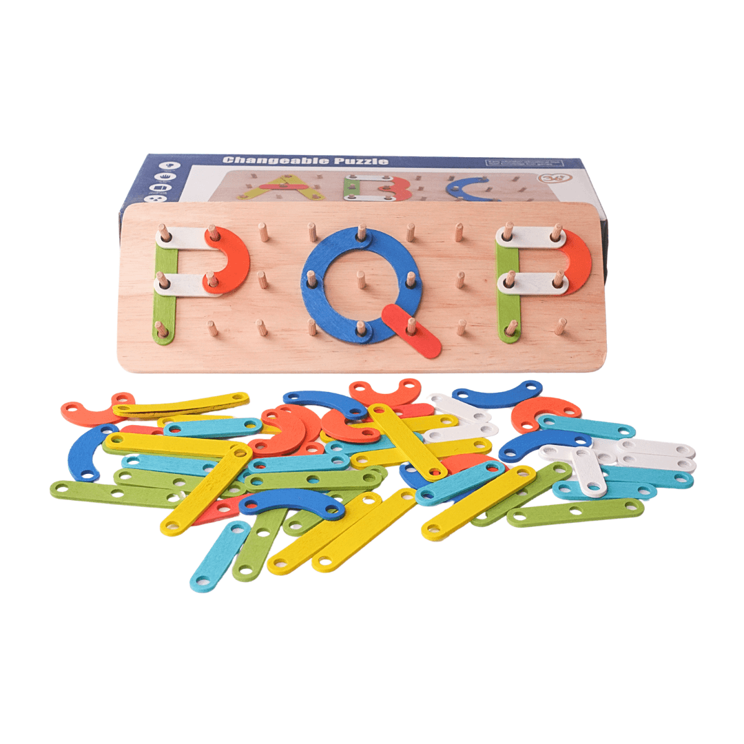 Changeable Puzzle Nail Wooden Board - Kids Bestie