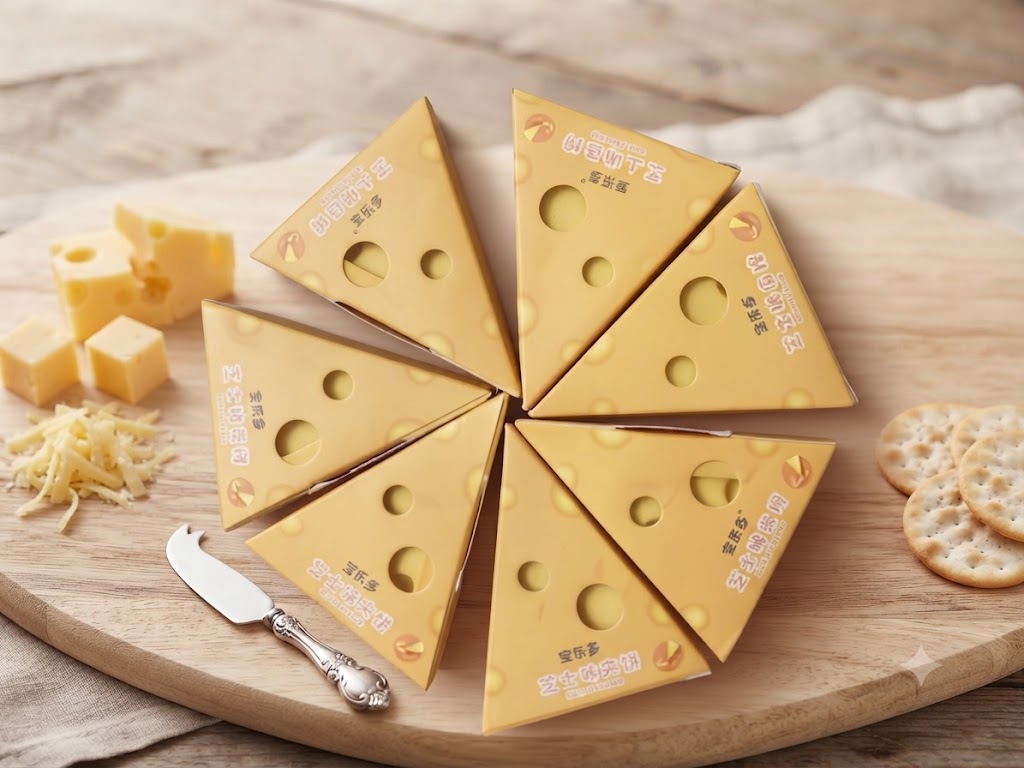 Novelty Triangular Cheese-Shaped Gift Box Set with Mini Erasers