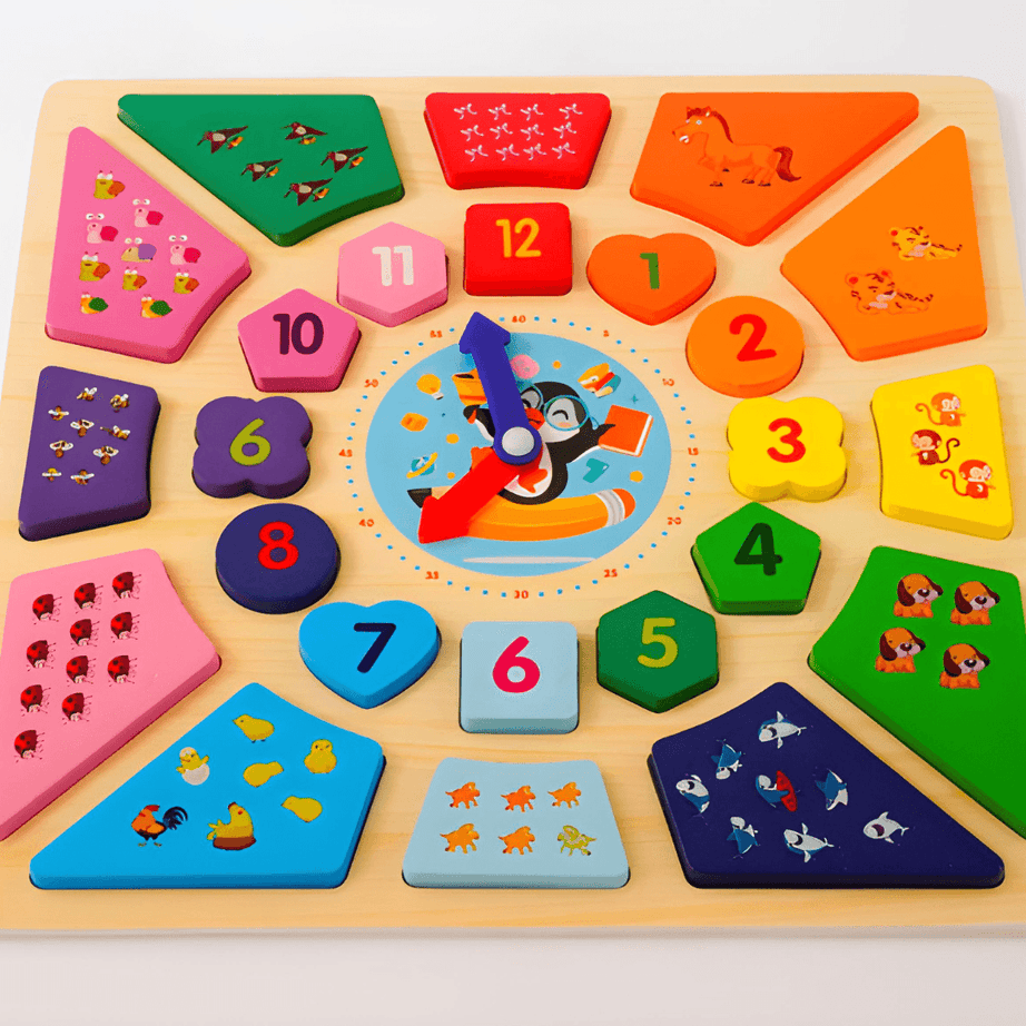 Clock and Shapes(Big)-Square - Kids Bestie