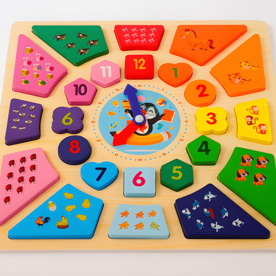 Clock and Shapes(Big)-Square - Kids Bestie