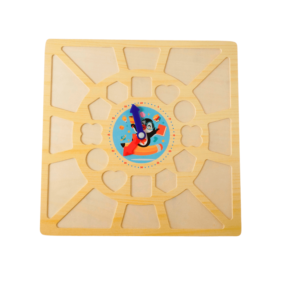 Clock and Shapes(Big)-Square - Kids Bestie