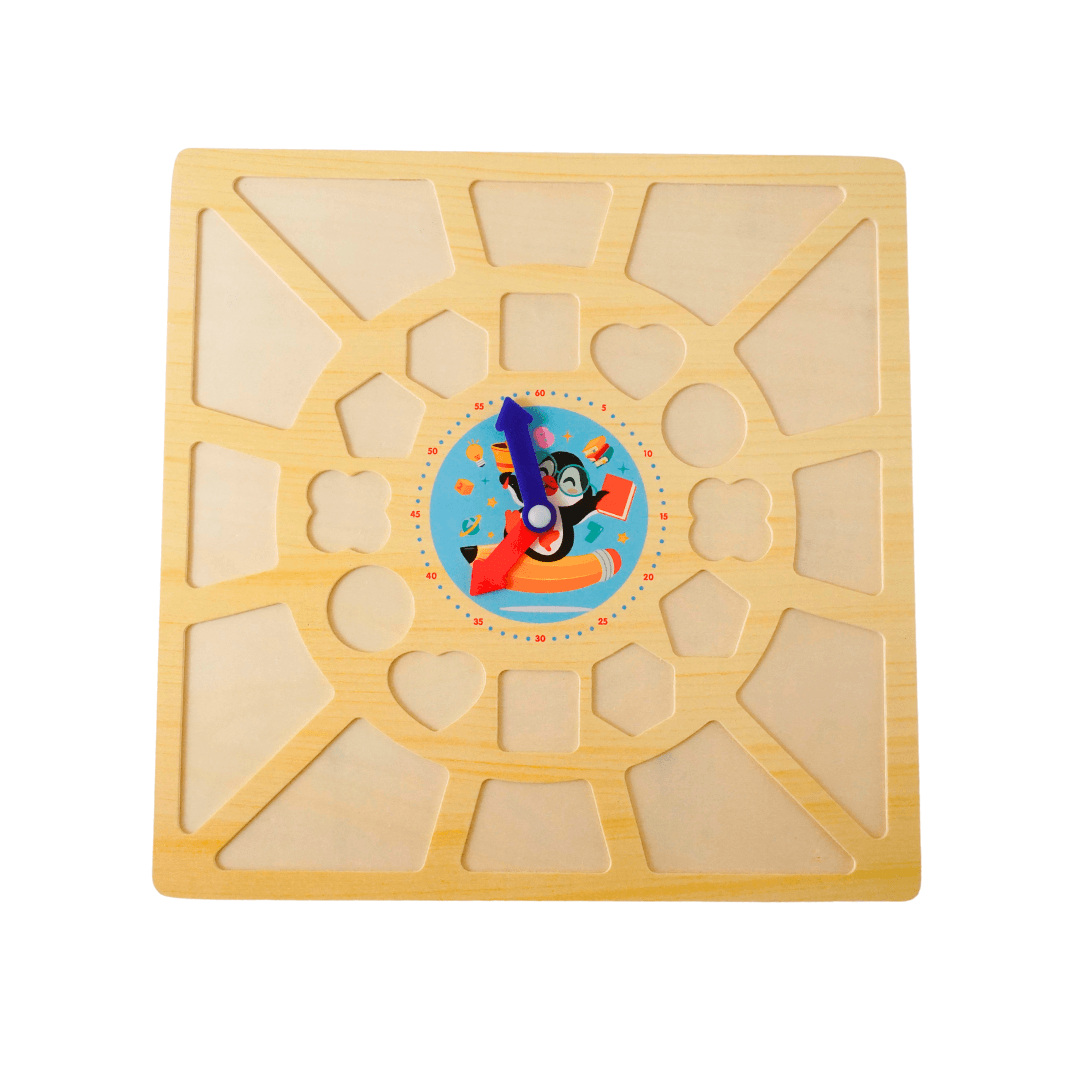 Clock and Shapes(Big)-Square - Kids Bestie