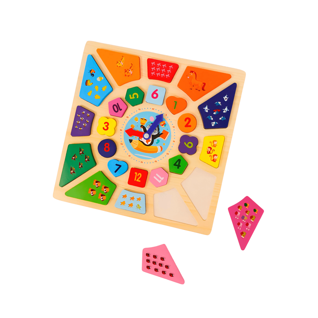 Clock and Shapes(Big)-Square - Kids Bestie