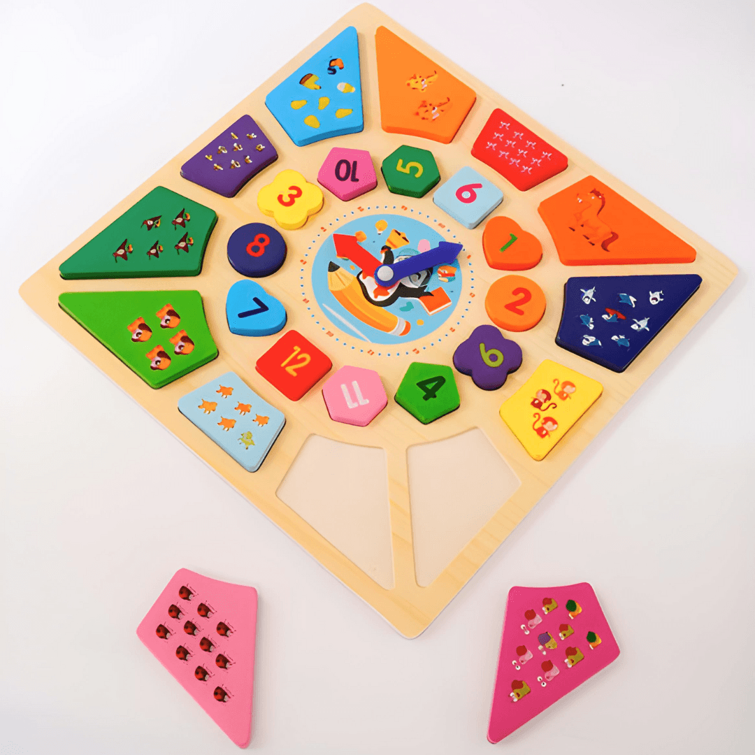 Clock and Shapes(Big)-Square - Kids Bestie